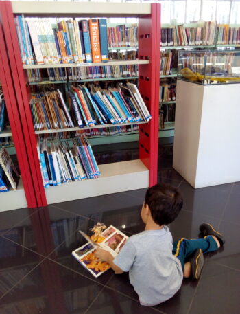 exibir uma criança lendo